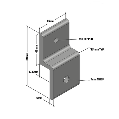 64-030-0 MODULAR SOLUTIONS PANEL CLAMP<br>WIRE MESH PANEL HOLDER SIZE 45 (PLATE ONLY)